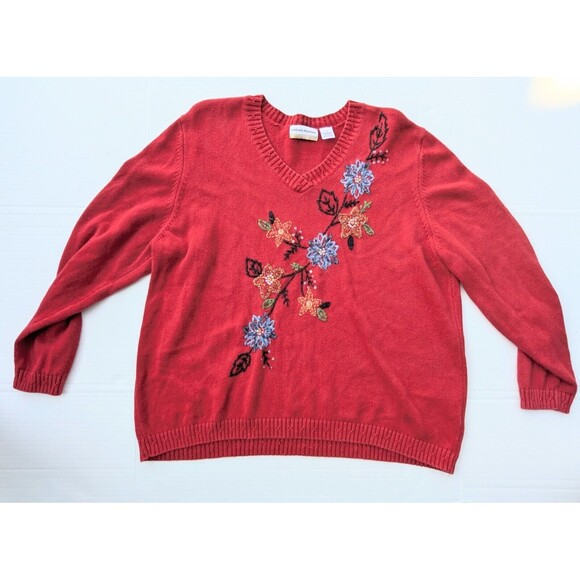 Adeline Alfred Dunner Women’s 2X Embroidered Sweater - Picture 1 of 8